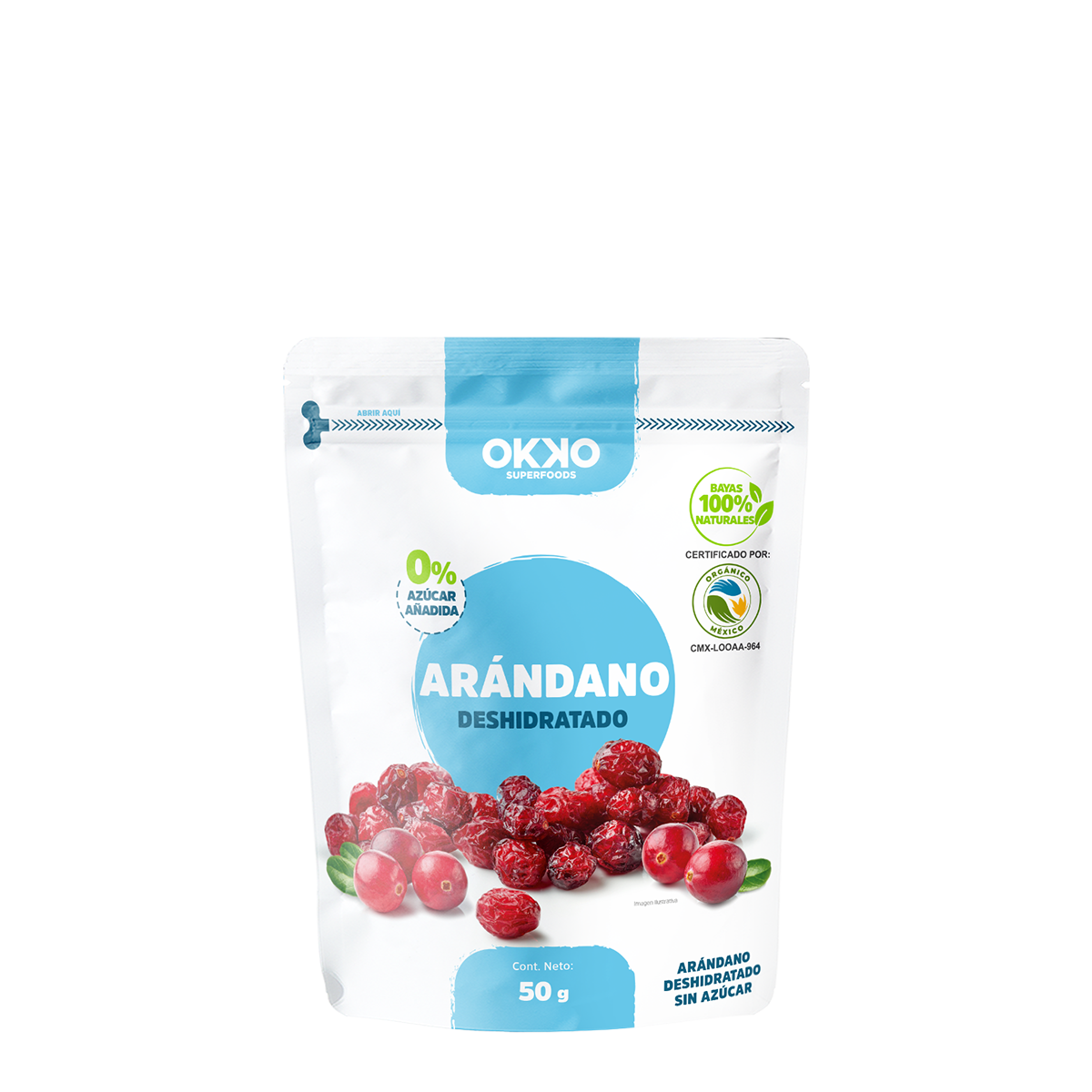 Arándano Deshidratado Orgánico Sin Azúcar (50g)