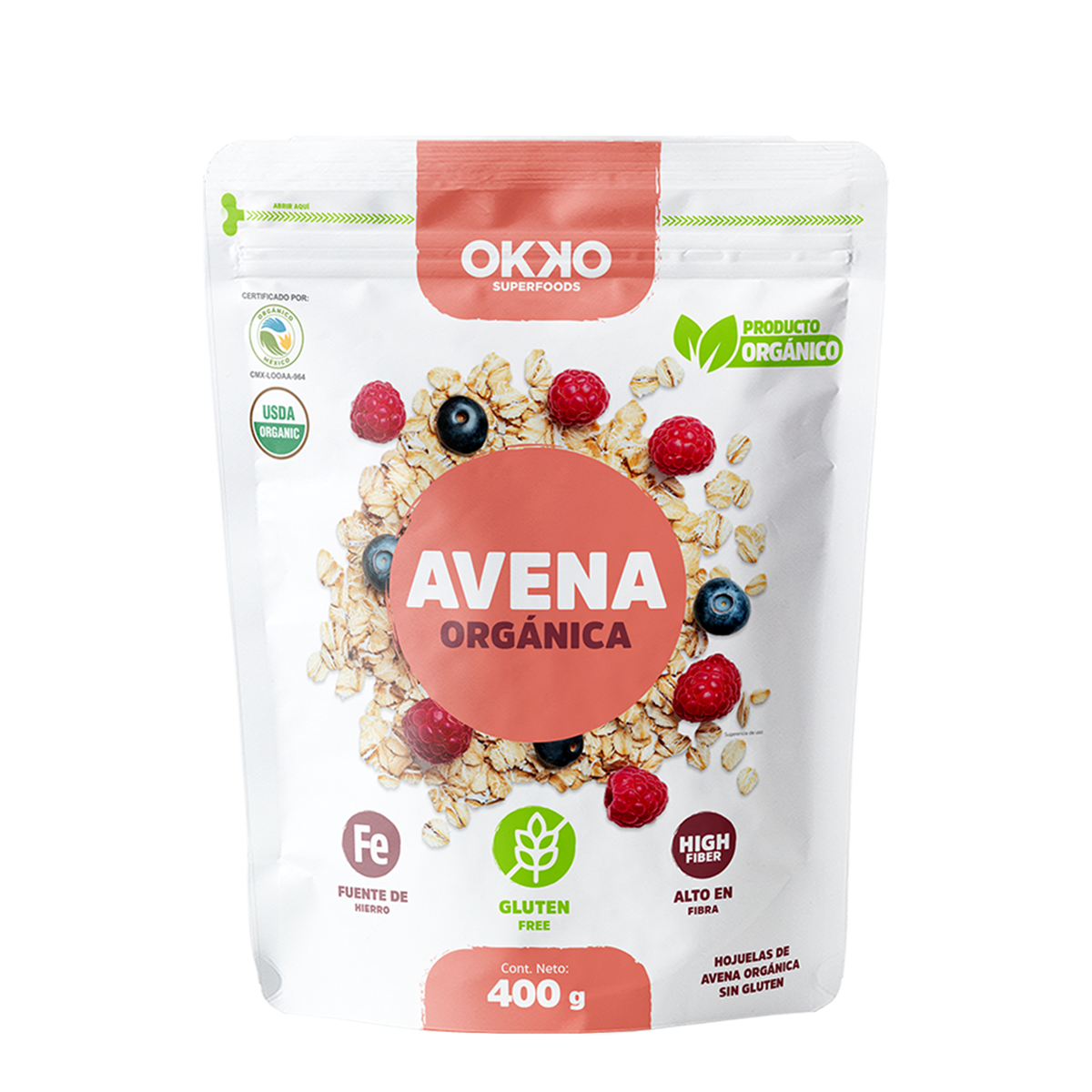 Avena Orgánica Sin Gluten (400 g)