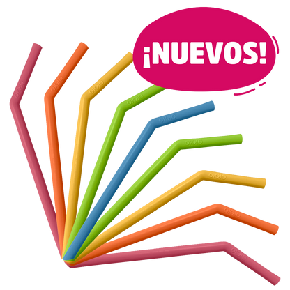 Popote de silicón curvo