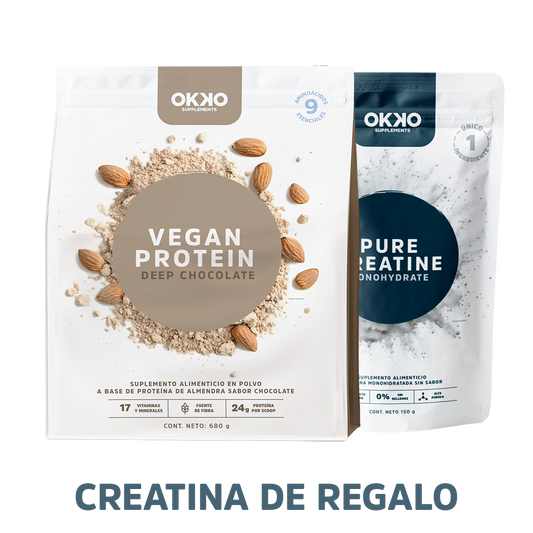 Proteína Vegana Deep Chocolate (680 g) + Creatina Monohidratada (150 g)