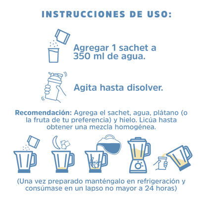 Proteína Vegana Vainilla 16 Sachets (42 g cada uno)