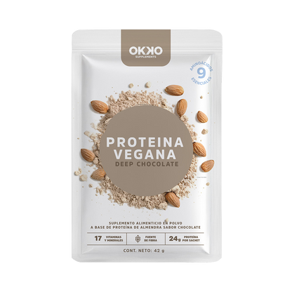 Proteína Vegana Chocolate 16 Sachets (42 g cada uno)